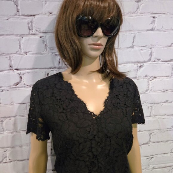 NWT!! DKNY, Stunning black short sleeve lace sheath dress - Picture 9 of 16
